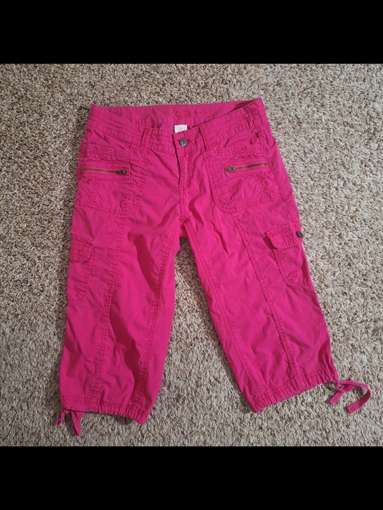 Arizona Jean Company Pants - Sold -- Vintage Y2K Arizona Jean Co. Hot Pink Zipper Cargo Capris Size 3